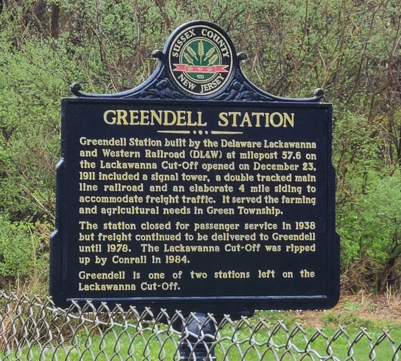 Greendell Train Station, Green Township Sussex County